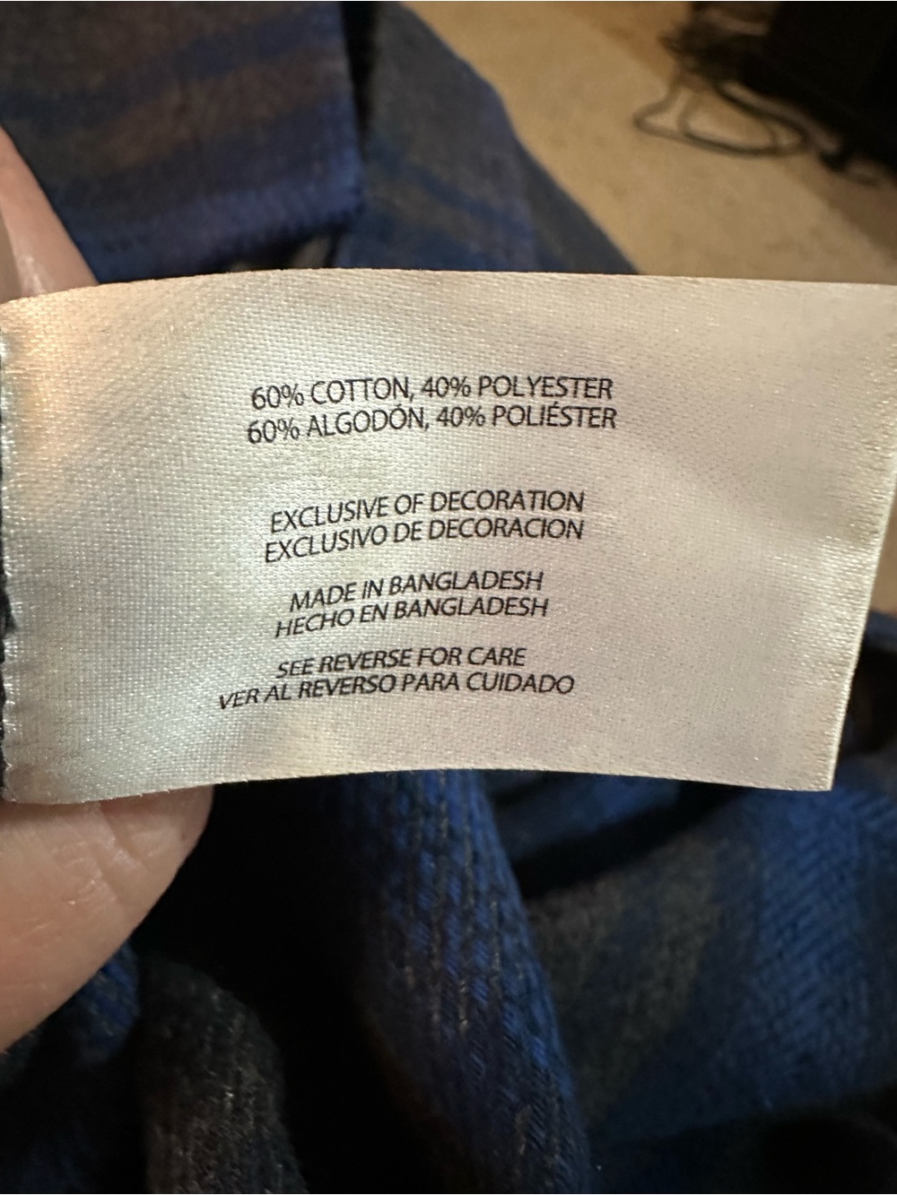 Orvis Gray and Blue Plaid Flannel Shirt - Picture 6 of 6